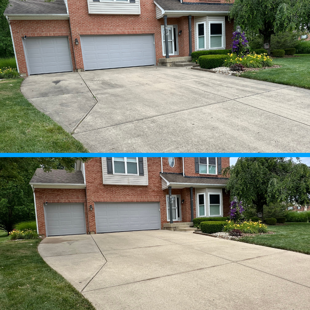 Five-Star Concrete Driveway Washing and Retainer Wall Cleaning in Centerville, OH